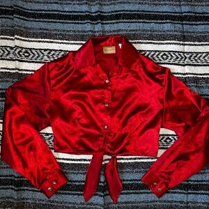 Shiny Red Wrangler Blouse